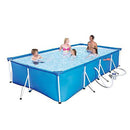 Metal Frame Swimming Pool Summer Rectangular Above Ground Pools Blue Outdoor Lounge Pool for Adults Kids (102" x 66.9" x 24", Blue)