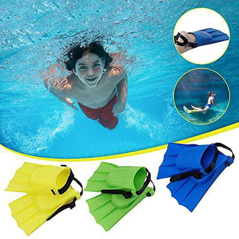 Miaaim Adjustable Snorkel Fins, Diving Fins for Kids, Snorkeling Flippers, Swimming Training Gear for Children, Comfort and Performance in Kids Sizing (Green)