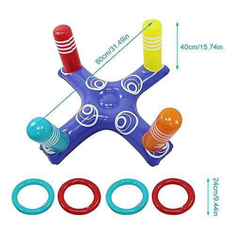 MiOYOOW Inflatable Pool Ring Toss Pool Game, Cross Toss Game Inflatable Pool Toys for Kids
