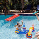 MOMOK Inflatable Ring Toss Pool Game Toys, Floating Water Games for Adults & Kids with 10PCS Throwing Rings Play for Multiplayer Family Summer Swimming Pool Beach Party Indoor Outdoor