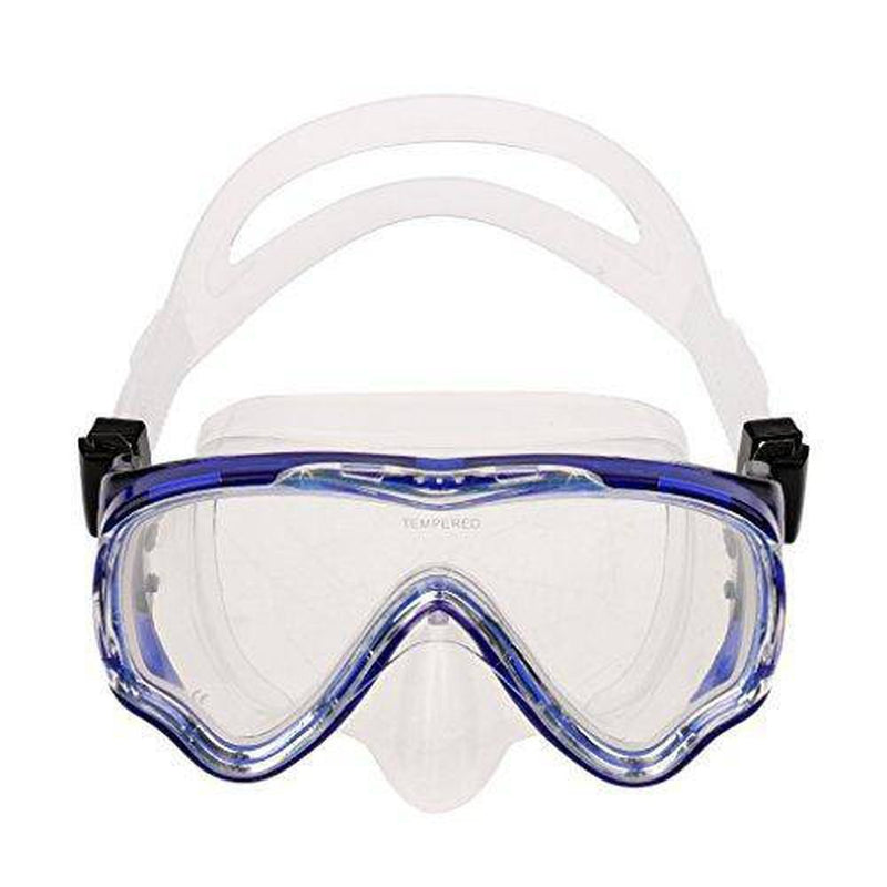 MonkeyJack Kids Junior Scuba Diving Swimming Comfortable Silicone Mask & Snorkel Set - Clear and Blue