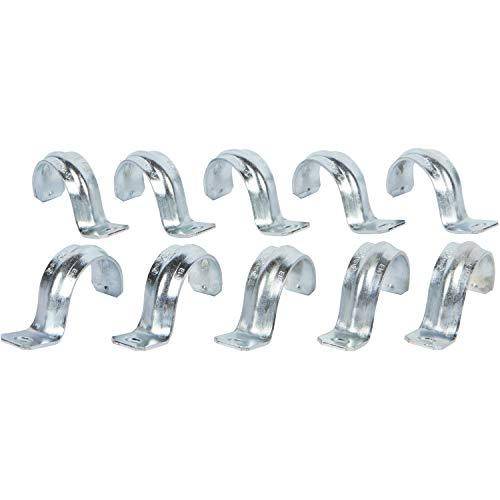 Morris Products EMT Pipe Strap – 1 Hole – 1 Inch - Secures EMT Conduit - Zinc-Plated Steel - Reinforced Rib, Hole – Snap-On Installation – 100 Pieces