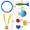 MR.FUNNY 22 Pcs Pool Diving Toy Set, Underwater Diving Swimming Pool Toys, Various Water Diving Rings, Dive Sticks with Storage Bag for Kids