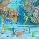 Multi Pack Dive Toys Pool Toys Underwater Swimming Toys Diving Fish, Diving Rings, Diving Gems, Diving Sticks, Diving Fish, Puffer Fish with Under Water Treasures Gift Set for Kids
