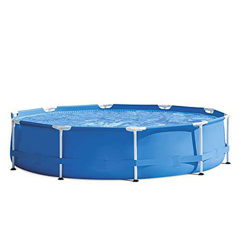 NASTON 10Ft29.9In Outdoor Round Frame Above Ground Swimming Pool Set with Filter Pump, Large Summer Family Paddling Pool Water Splash Party, Blue,30576cm