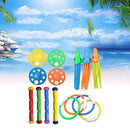 Newmind Fun Water Diving Toys Swimming Pool Toys for Party Game Gifts Age 3-11 Years Dive Rings Diving Sticks Diving Gems Training Toys - 15pcs Style 2