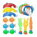 Newmind Summer Pool Diving Toy for Party Game Gifts Diving Sticks Pool Fish Diving Gems Underwater Games Training Toys Grab Toy - 15pcs