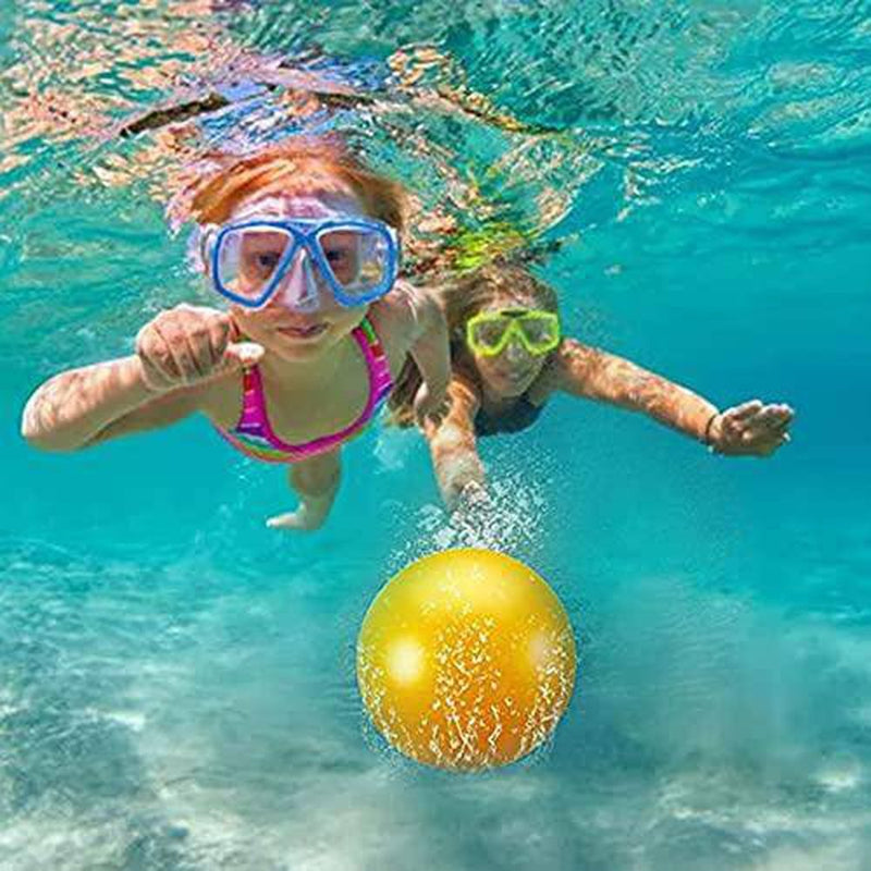 NNAA 9" 2PC Solid Color Water Injector for Balls, Summer Indoor Outdoor Swimming Pool Toys Ball Underwater Passing Ball Diving Game Swimming Accessories, for Adults /Child/Friends/Family Games