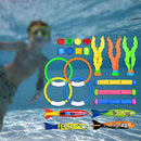 Nobranded Plastic Underwater Diving Kit Summer Swimming Pool Toy Diving Rings Under Water Treasures for Kids Boys Girls