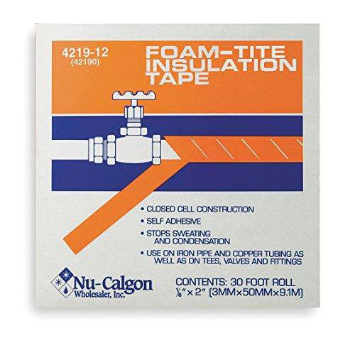 Nu-Calgon 4219-12 Foam-Tite Insulation Tape, 1/8" Thick, 30' Length x 2" Width