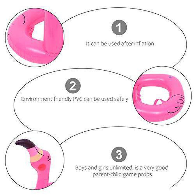 NUOBESTY 2 Sets Inflatable Flamingo Ring Toss Game Funny Swimming Pool Toys Hawaiian Luau Beach Toys for Kids Adults Family Pool Party Favor Supplies