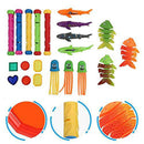 NUOBESTY 21pcs Diving Toy Set Includes Diving Gemstones Sticks Rings Diving Octopus Fish Toys Underwater Sinking Swimming Pool Toy for Kids Toddlers