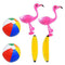NUOBESTY 6pcs Plastic Inflatable Toys Blow Up Beach Ball Banana Flamingo Toys for Wedding Summer Tropical Hawaii Luau Pool Party Favors