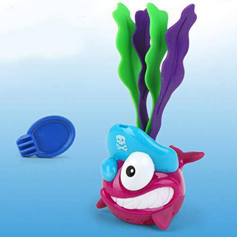 NUOBESTY Diving Pool Toys Floating Seaweed Diving Fish Luminous Bathing Toys Glowing Shower Toy Treasures Gift for Kids Newborn Rosy (Pirate)