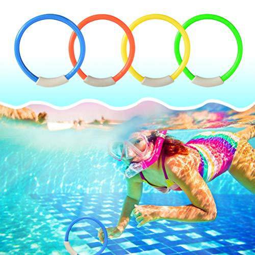 NUOBESTY Diving Pool Toys with 4 Diving Rings 5 Ddiving Stick 4 Sea Horse 3 Otopus 6 Stones for Pool Sinking Swim Game Underwater Training 22pcs