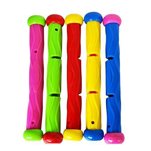 NUOBESTY Diving Pool Toys with 4 Diving Rings 5 Ddiving Stick 4 Sea Horse 3 Otopus 6 Stones for Pool Sinking Swim Game Underwater Training 22pcs