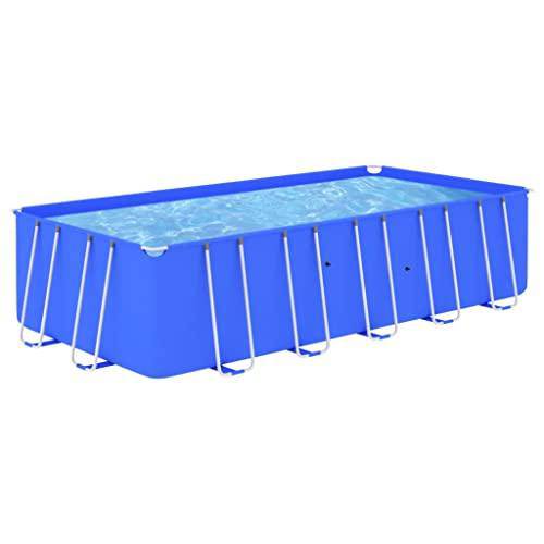 NusGear Swimming Pool with Steel Frame 212.6"x106.3"x48" Blue