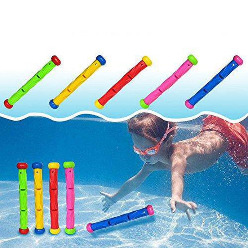 NUZYZ Diving Pool Toy for Kids,Diving Sticks,Underwater Swimming Gift for Kids,Underwater Treasure Gift Sets Random Color 4Pcs Diving Ring