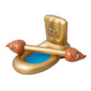 NUZYZ Inflatable Float, Inflatable Float Toilet Shaped Attractive PVC Stable Water Sports Lounger Chair Mat for Adults Golden
