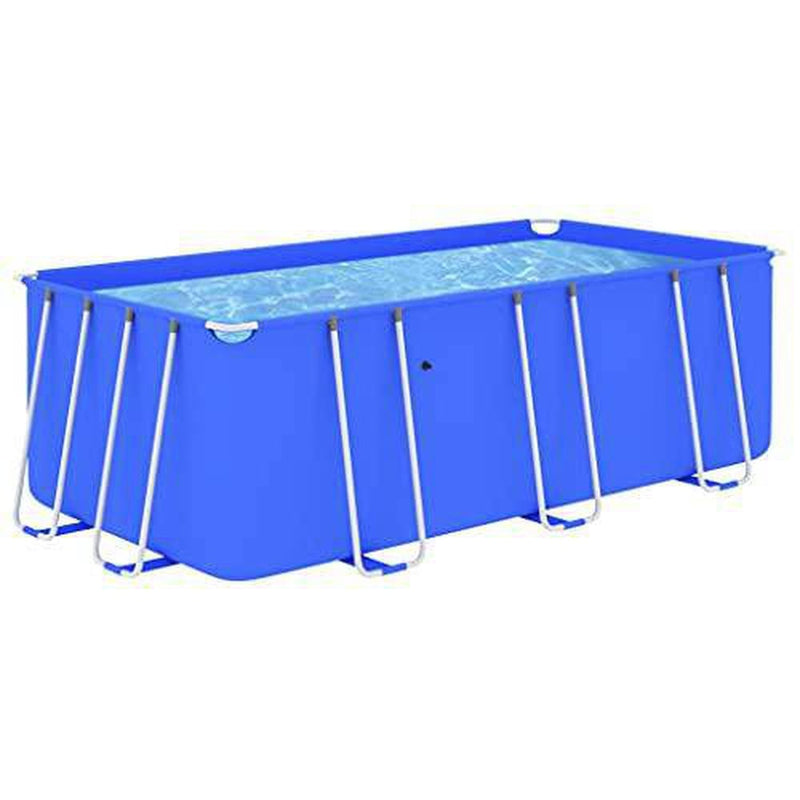 OUSEE Swimming Pool with Steel Frame 157.5"x106.3"x48" Blue