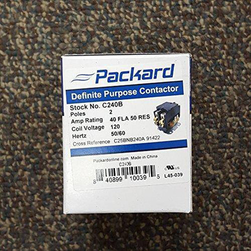 Packard C240B Packard Contactor 2 Pole 40 Amps 120 Coil Voltage