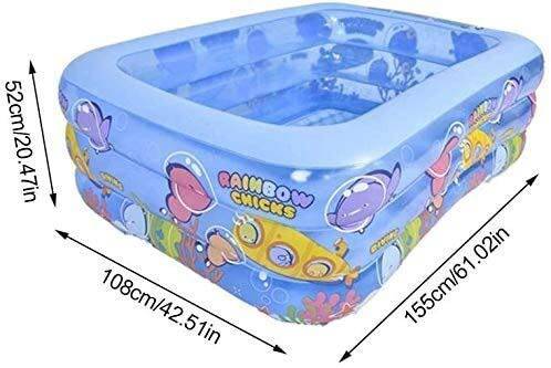PARTAS Air Pump, wear Resistant Thick Marine Ball Pool, Rectangle and Garden, Inflatable Pool, Swimming Pool Kid's Adult Swimming Pool (Size: 262 175 60 cm) (Size : 15510852cm)