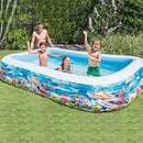 PARTAS Summer Kids Inflatable Pool Family Rectangular Inflatable Pool Bath Bath Tub Kids Indoor Outdoor Swimming Pool (Color: Blue, Size: 305 183 56 cm) (Color : Blue, Size : 30518356cm)