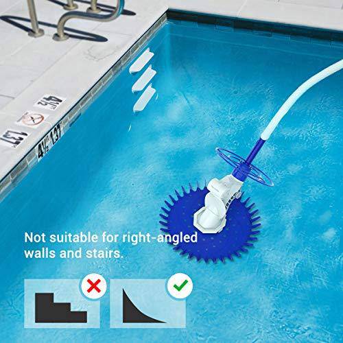 PAXCESS Pool Suction Cleaner Pool Vacuum Cleaner Wall Claiming, 360° Rotate Deep Cleaning,20x19.7 Air-Proof Hoses, 4-Wheel Gear Drive for Above/In Ground Pool with Pump