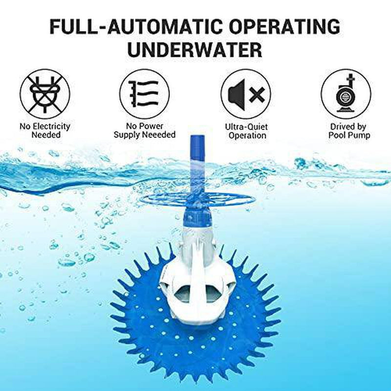 PAXCESS Pool Vacuum Cleaner, Automatic Suction Climbing Wall Pool Vacuum Sweeper for In-Ground Pool, with 16 Pcs 24Inch Durable Hose, Ultra-Silent Operation, Working with Pump