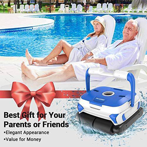 PAXCESS Wall-Climbing Automatic Pool Cleaner with Twin Large 180um Filter Basket & Robotic Pool Cleaner with Wall-Climbing Function,Dual 180um Large Filter Basket