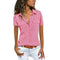 Petite Women Summer Short Sleeve Henley Tops Button Down Collar Shirt with Pockets (5XL, Pink)