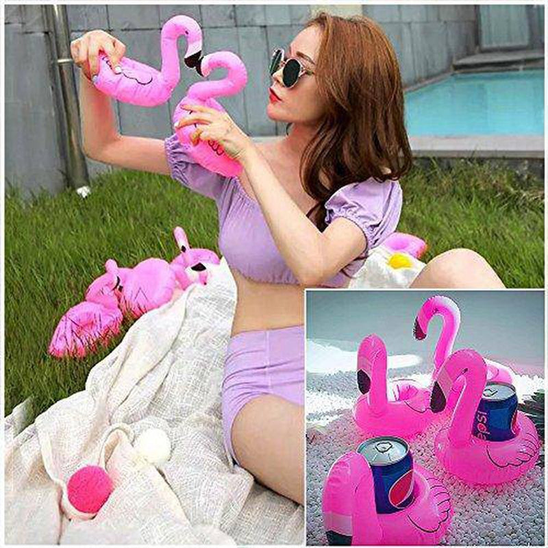 PETUOL 36 Packs Inflatable Drink Holders, Drink Floats Inflatable Supplies for Kids Bath Toys Flamingos - Cup Holders for Bachelorette Party and Birthday Party and Anniversaries
