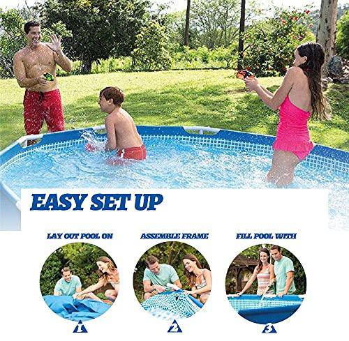 PIAOMTIEE 12’ x 30“ Swimming Pools Above Ground, Metal Frame Pool 12 FT for Backyard, Outdoor Summer Fun, Blue