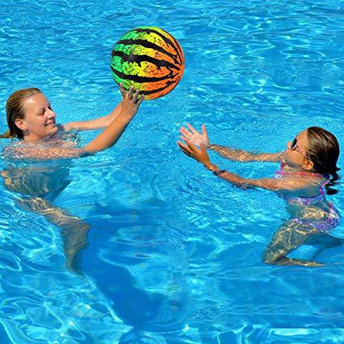 POKONBOY Pool Toys Swimming Pool Game Pool Ball for Under Water Passing, Dribbling, Diving and Pool Games for Kids, Teens, Adults, Ball Fills with Water ( Rainbow 2 Pack)