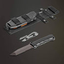 Polaris 10-Inch Hunting and Survival Tanto Blade Knife With Twice Injected Glass-Filled Nylon Handle with Integrated Knife Sharpener, and Multi-Tool Included.