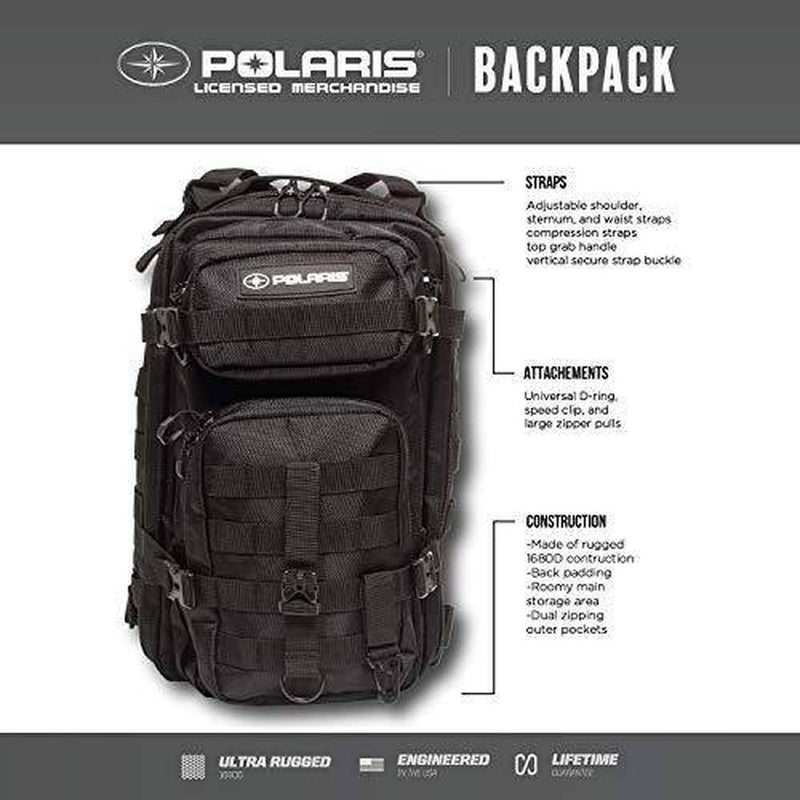 Polaris 17-Inch Military Tactical Backpack, Army-Style Rucksack for Outdoor Hiking, Camping, Trekking and Hunting