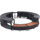 Polee Hot Tub Spa Surround with Storage Area and 2 Wooden Spa Steps Poly Rattan Diameter 111.4 for Garden Backyard Patio (Color : Black)