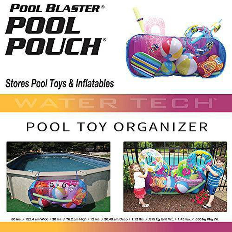 POOL BLASTER Water Tech Pool Pouch – Versatile Pool Organizer for Floats, Balls, Inflatable Toys, Patio Accessories and More. Heavy Duty Reinforced attaches to Pool Side, Fence or Free Standing
