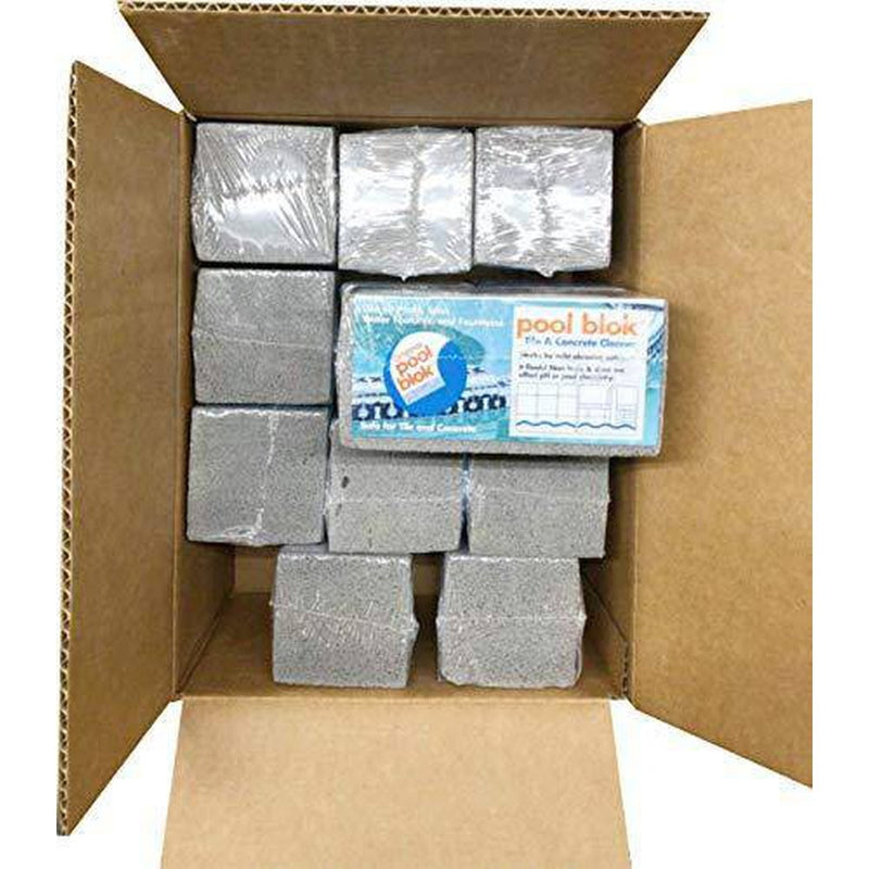 Pool Block, PB-12 by US Pumice, Case of 12, Pumie PoolStone, 100% Natural Pumice Stone for Pools & Spa Tile, Grout & Concrete Cleaning (12)