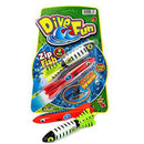 Pool Dive Fun Fish Zip Torpedo Diving Toys - Sinking Torpedo Swim Toy Game (24 Torpedos in 12 Packs). Pool Throw & Find Underwater Dive .| Item