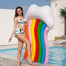Pool floats,inflatable sun lounger,floating bed,Water hammock,180110cm Inflatable Rainbow Float Cloud Bed Summer Swimming Ring For Adult Kids Water Party Toys Rainbow Floating Row Mengheyuan