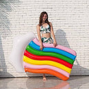 Pool floats,inflatable sun lounger,floating bed,Water hammock,180110cm Inflatable Rainbow Float Cloud Bed Summer Swimming Ring For Adult Kids Water Party Toys Rainbow Floating Row Mengheyuan