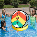 Pool Game Toys Inflatable Pool Ring Toss Game, Pool Toys for Teens and Adults with Pool Floats Rafts Sticky Balls 24" Summer Toys Yard Games Party Birthday Gifts for Kids Cornhole Board Beach Toys