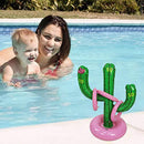 Pool Ring Toss Toy, Inflatable Cactus Base with 3 Rings, Funny Water Floating Pool Game Toys for Family Multi Kids Swimming Pool Summer Beach Game