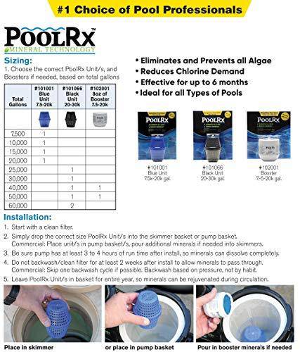 Pool RX 101001 6 Month Algaecide Blue Treats 7.5k-20k gallons, Single,