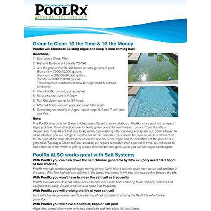 Pool RX 101066 6 Month Algaecide Treats 20k-30k gallons, Black