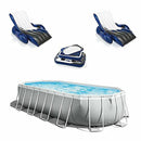 Pool Set with Inflatable Loungers (2 Pack) and Inflatable Cooler Framed Swimming Pools Swimming Pool Above Ground Pool Pools for Backyard Outdoor Pool Above Ground Pools Backyard Pool Frame Pool