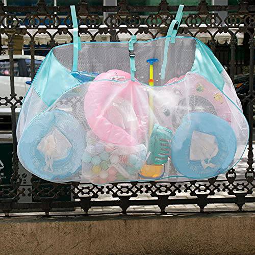 Pool Storage Bag, Mesh Pool Float Storage Bag for Toys, Large Hanging Sand Beach Toy Bag, Above Ground Pool Side Organizer Netting for Swimming Rings, Basketballs