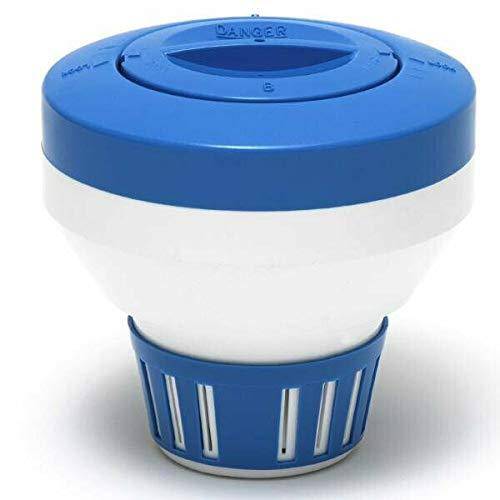Pool Style Blue/White Deluxe Floating Chemical Feeder