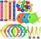 Pool Toys for Kids, Toddler Pool Games with Toy Fish Rings (4 Pcs), Diving Sticks (4 Pcs), Toy Fish (3 Pcs), Pool Toy Plants (3 Pcs) & Pool Gems (12 Pcs), Swimming/ Diving Toys